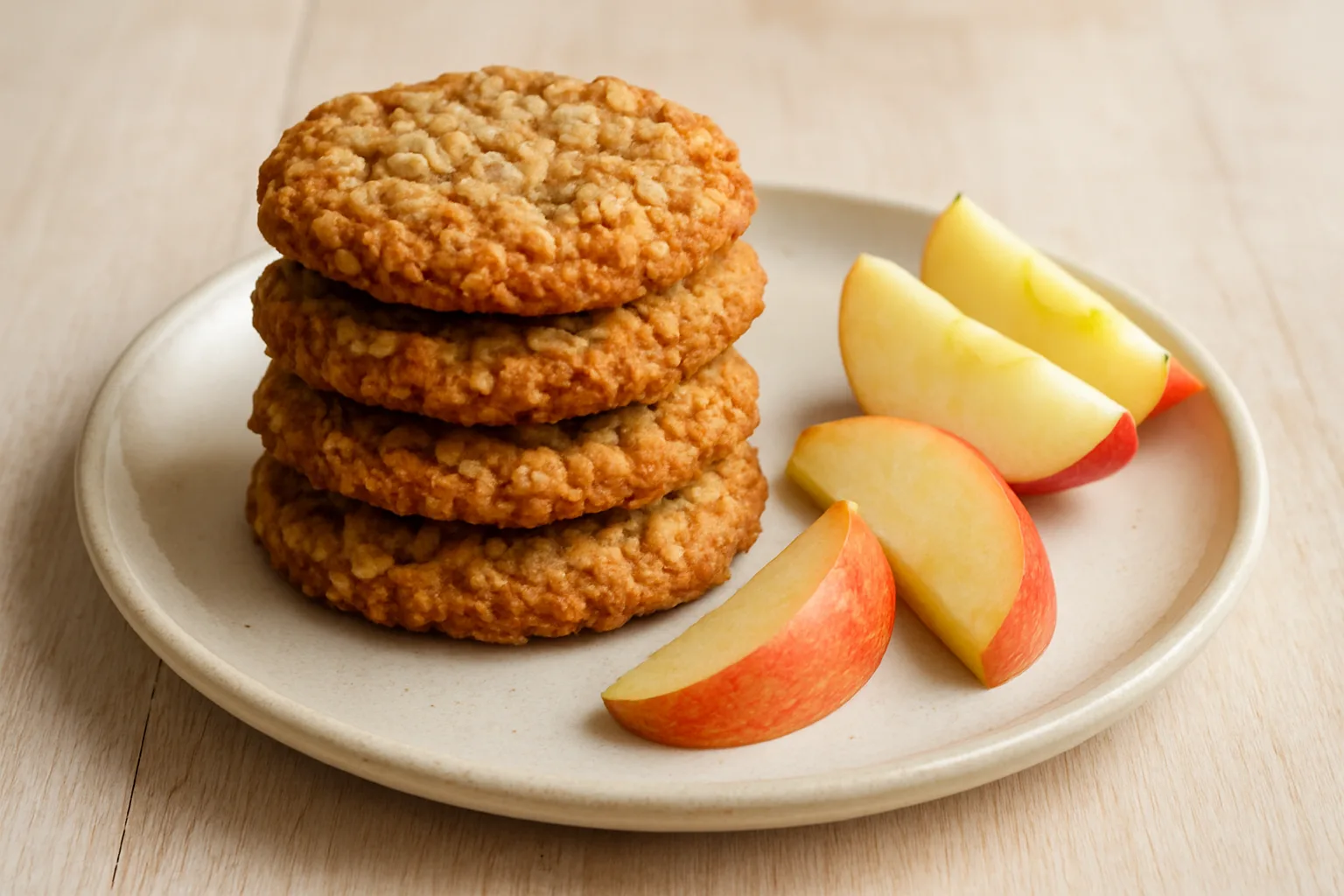 Goldene Apfel-Hafer-Taler mit Zimt ohne Zuckerzusatz