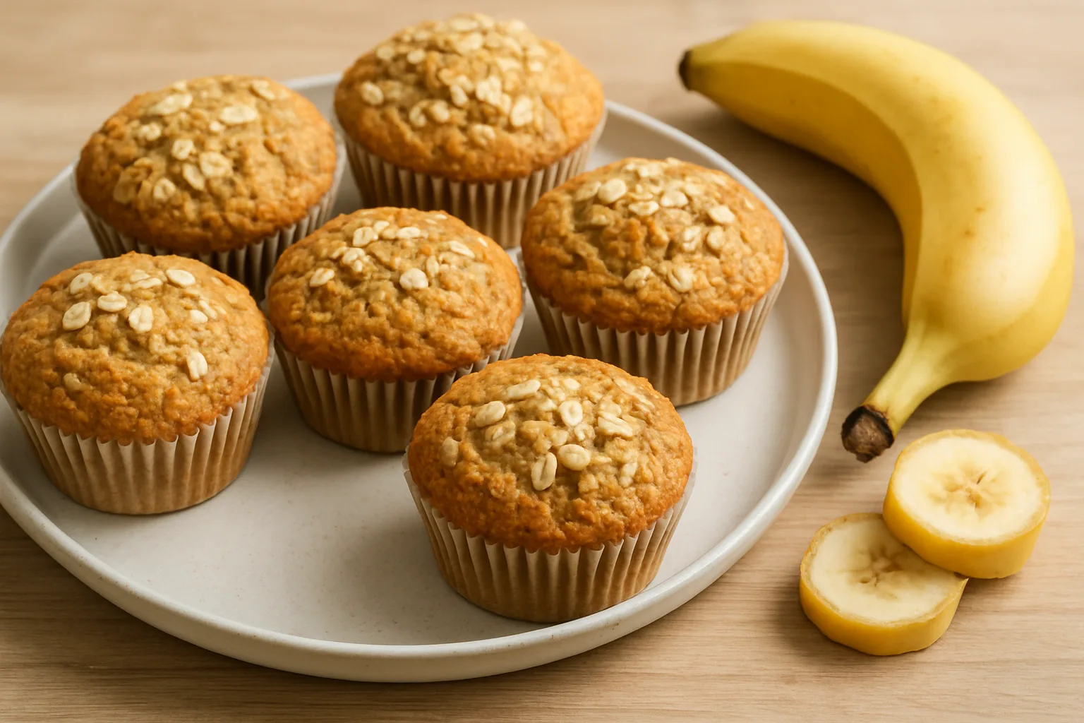 Saftige Bananen-Hafer-Muffins ohne Zuckerzusatz