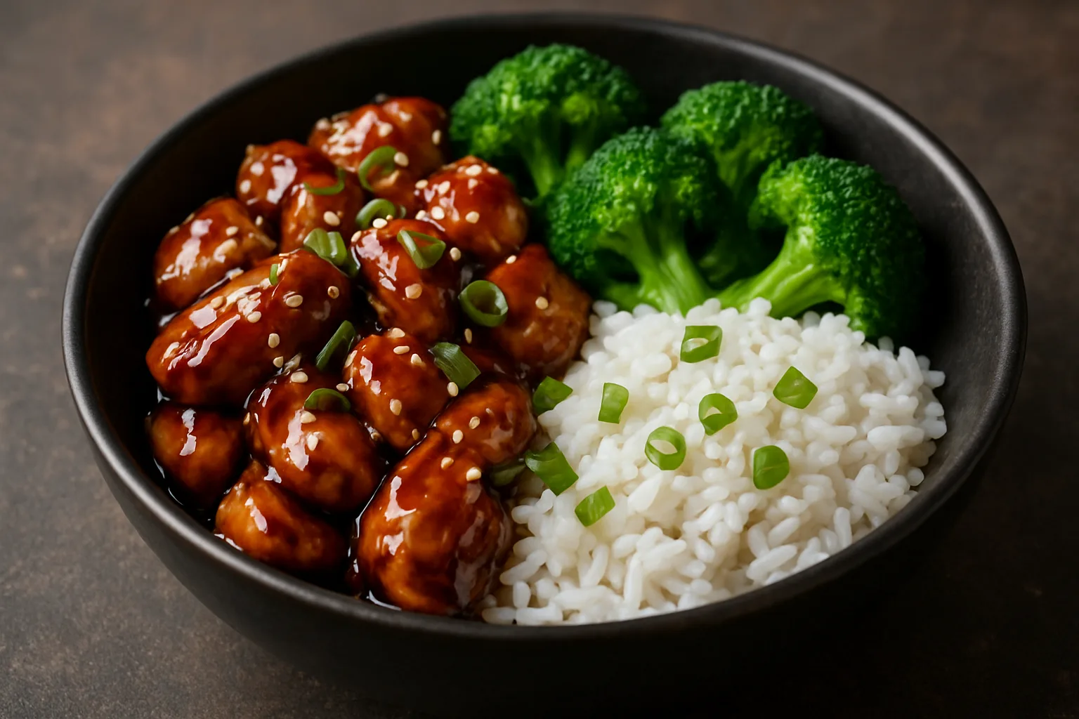 Chicken Teriyaki mit Reis und Brokkoli