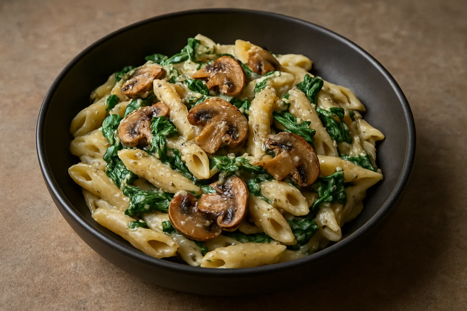Cremige Pilz-Spinat-Pasta aus dem Ninja PossibleCooker