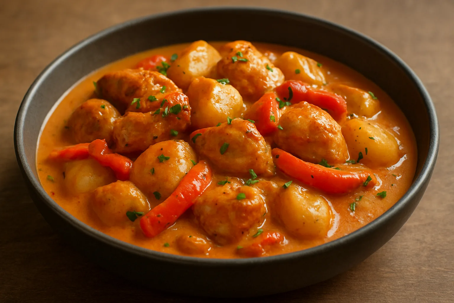 Cremiges Paprika-Hähnchen mit Kartoffeln aus dem Ninja Foodi PossibleCooker
