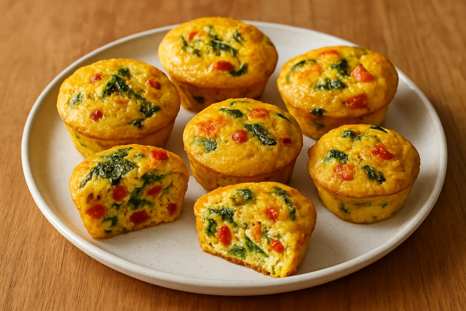 Herzhafte Gemüse-Eier-Muffins mit Paprika und Spinat