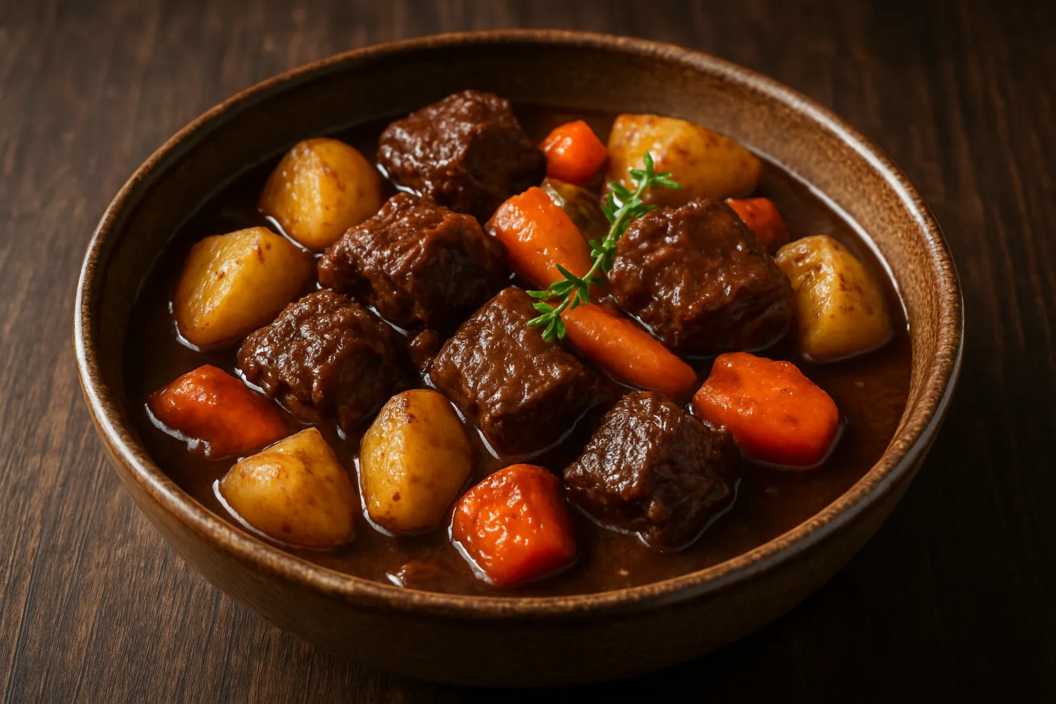 Guinness-Rind mit Kartoffeln und Möhren aus dem Ninja PossibleCooker