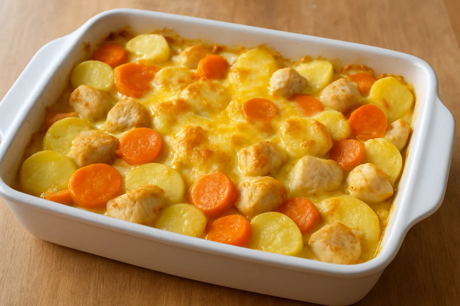 Hähnchen-Kartoffel-Auflauf mit Möhren für Kleinkinder