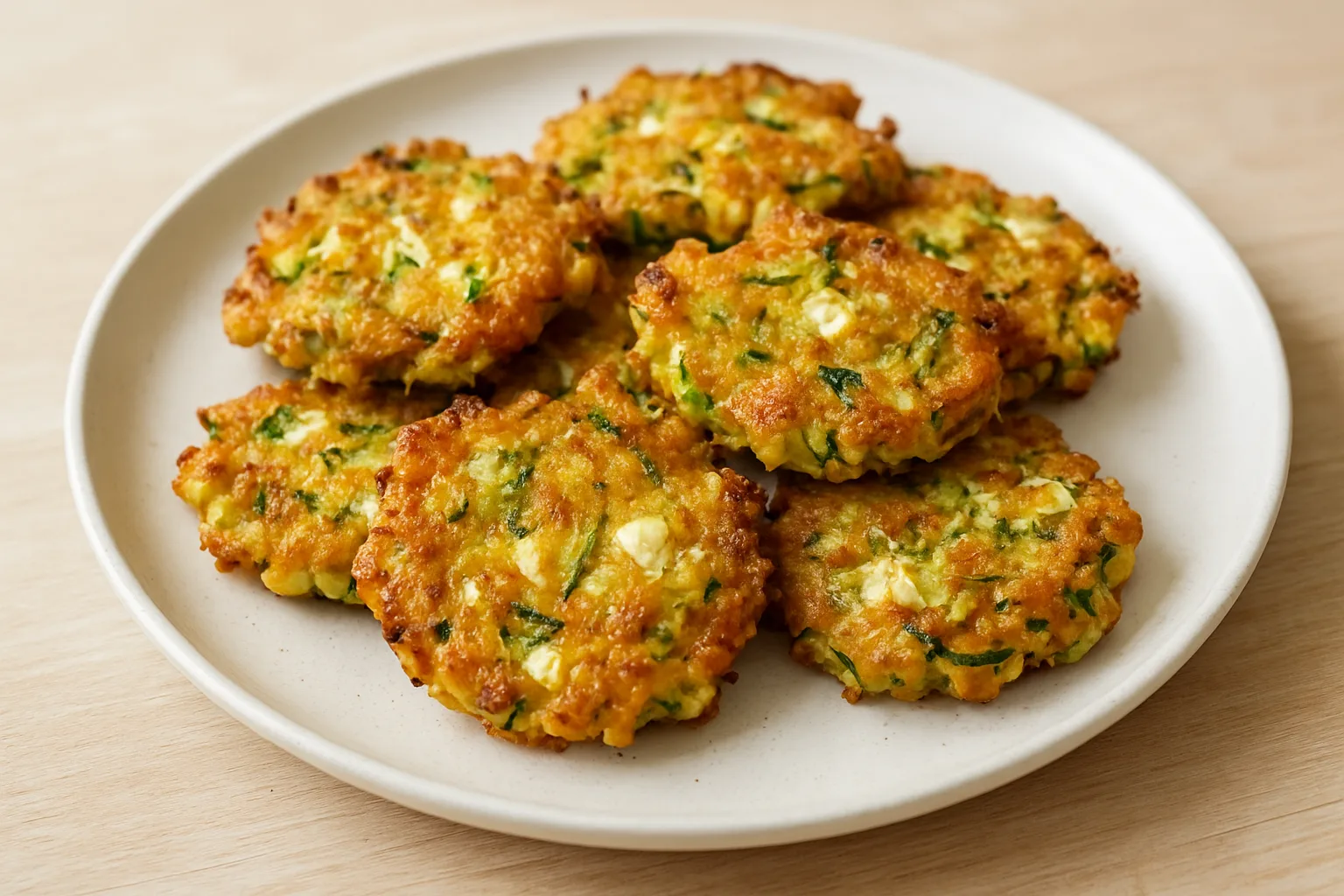 Herzhafte Zucchini-Hafer-Taler mit Feta