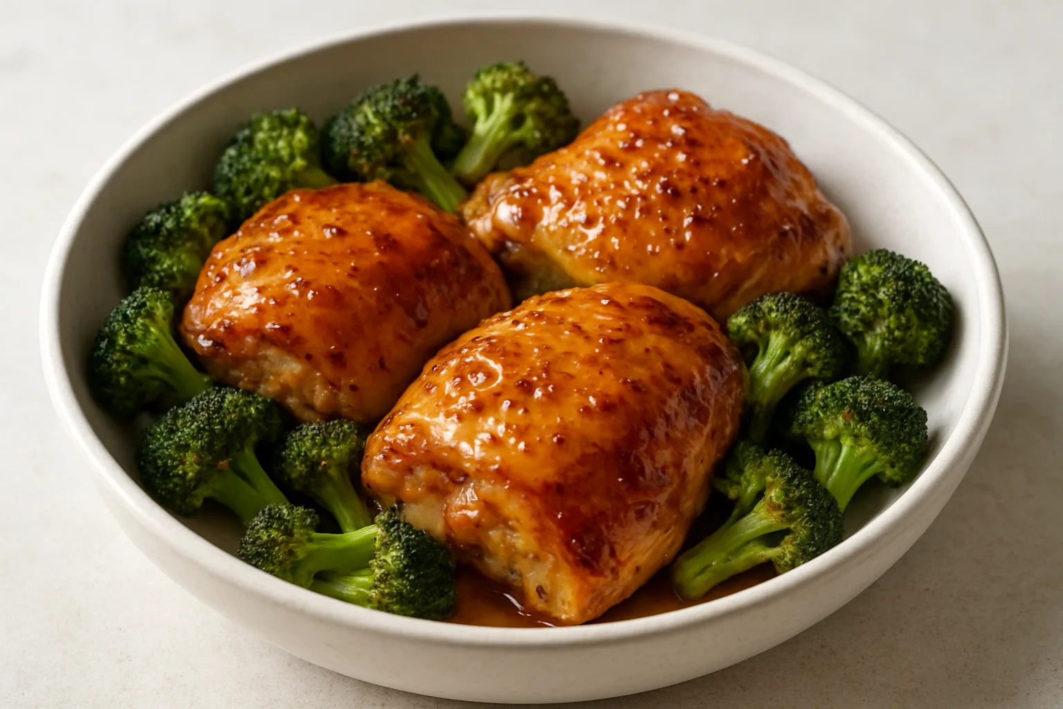 Honig-Senf-Hähnchen mit geröstetem Brokkoli aus dem Airfryer