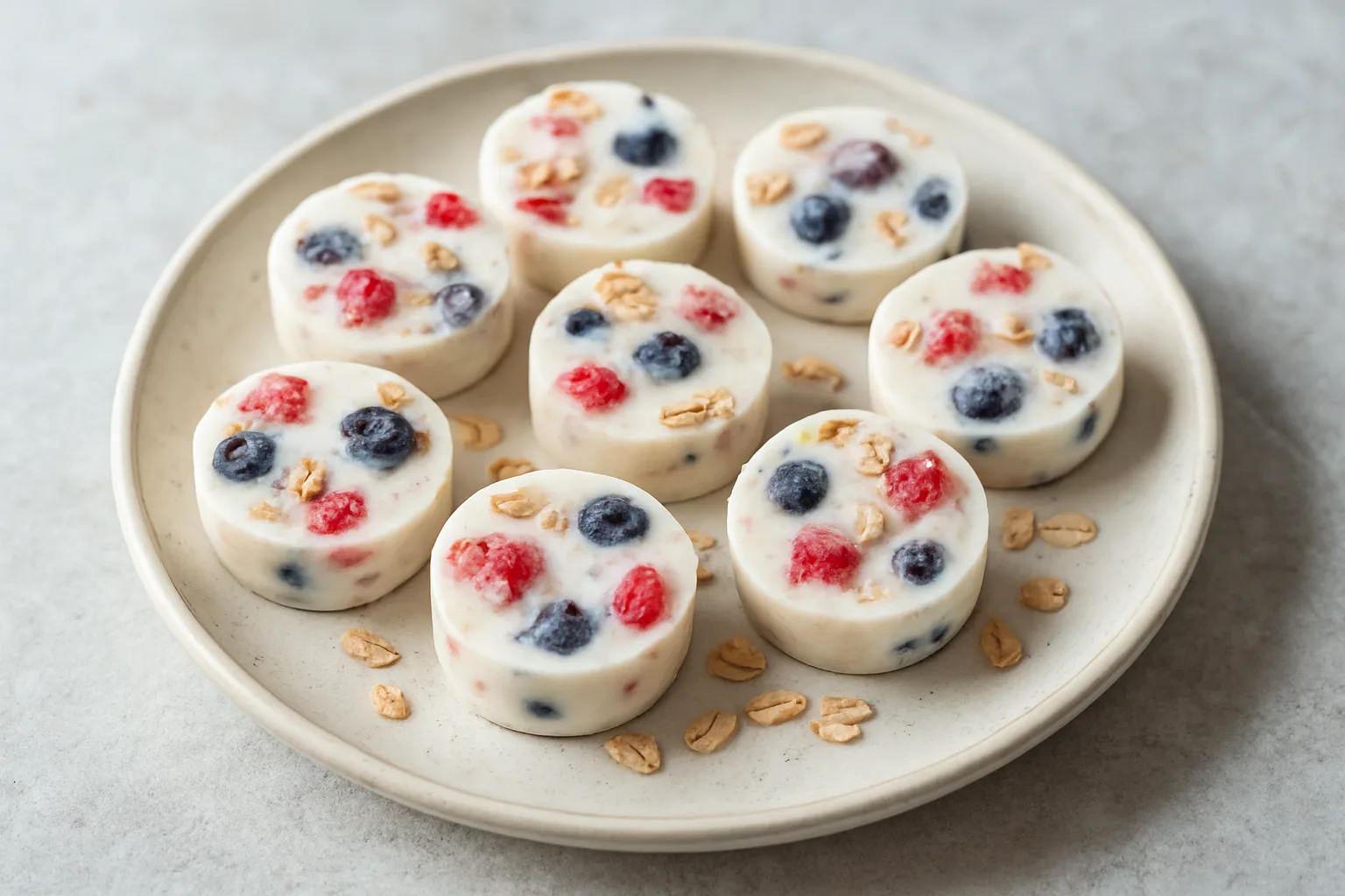 Gefrorene Joghurt-Beeren-Bites mit Skyr und frischen Beeren