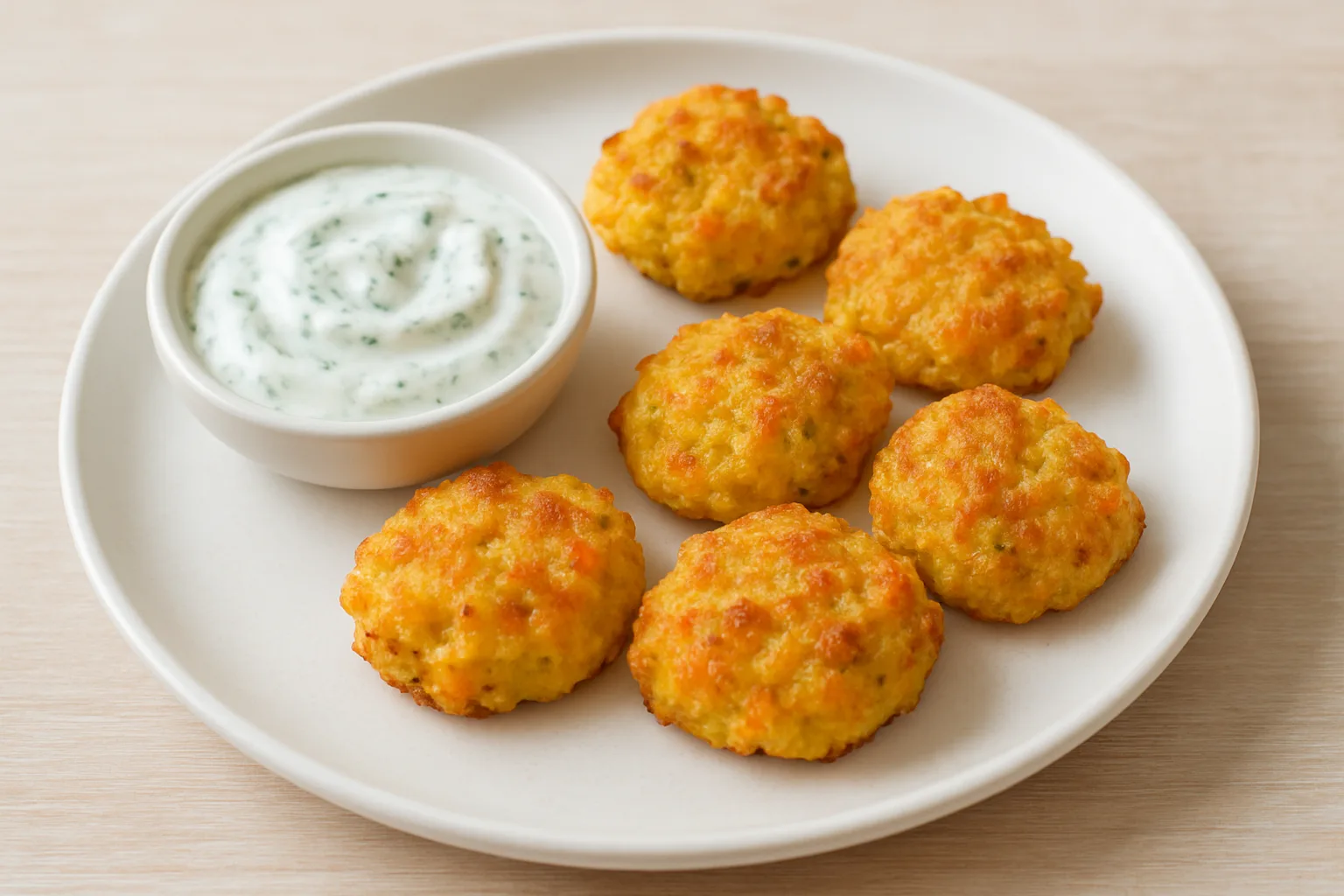 Weiche Kartoffel-Möhren-Puffer mit Kräuterjoghurt für Kleinkinder
