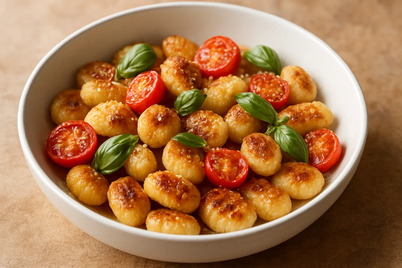 Knusprige Gnocchi mit Kirschtomaten und Parmesan aus dem Ninja Crispi
