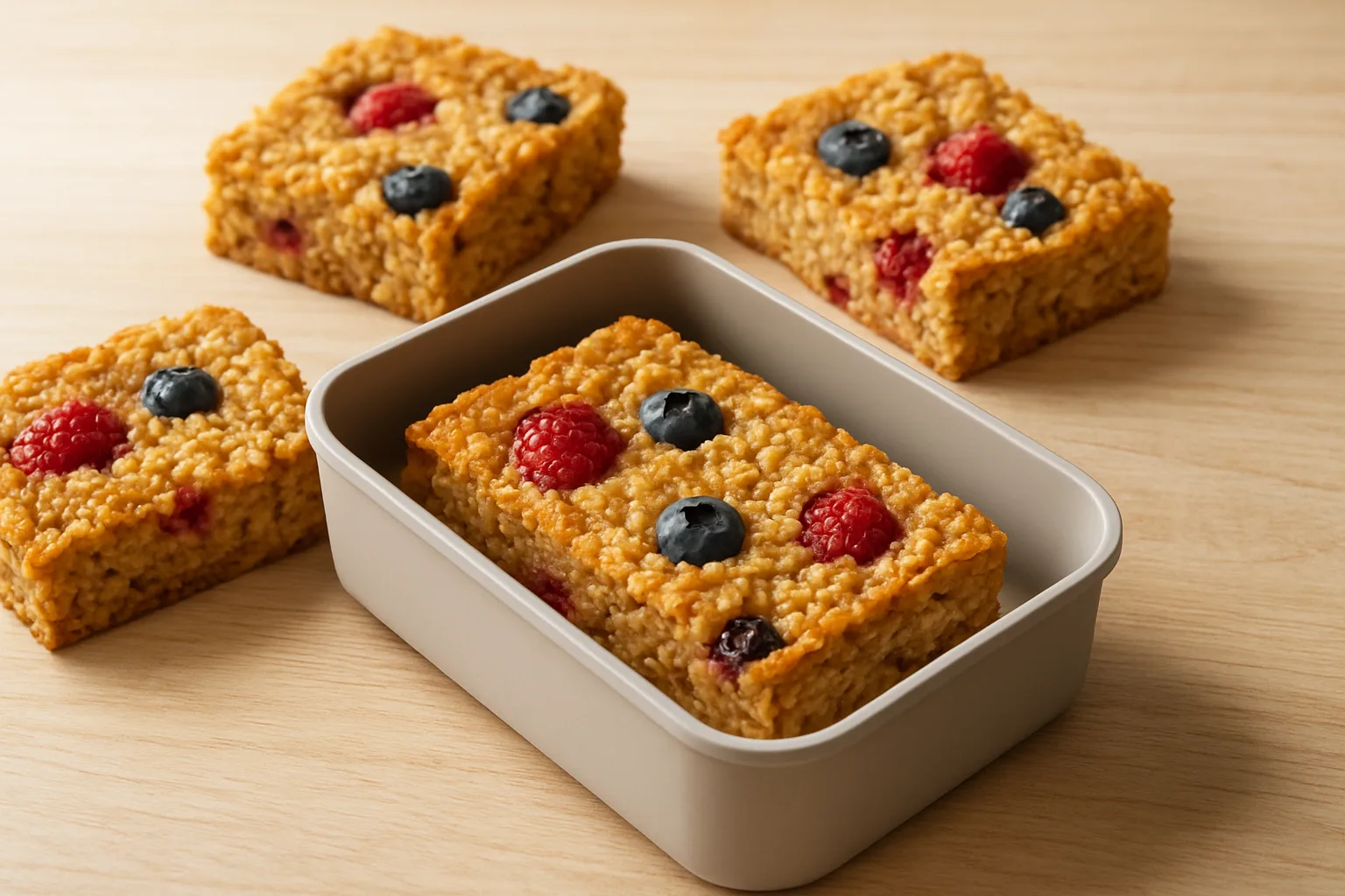 Meal-Prep Baked Oats mit Beeren und Skyr