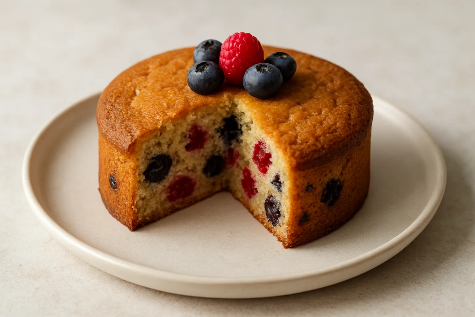 Kleiner Beerenkuchen ohne Zucker zum ersten Geburtstag