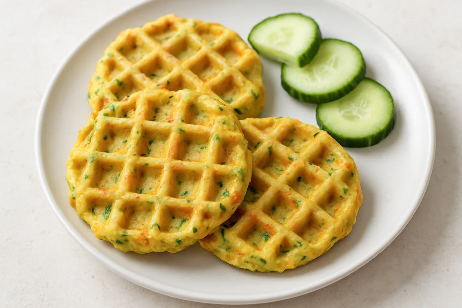 Weiche Mini-Gemüsewaffeln mit Zucchini und Möhre für die Brotdose