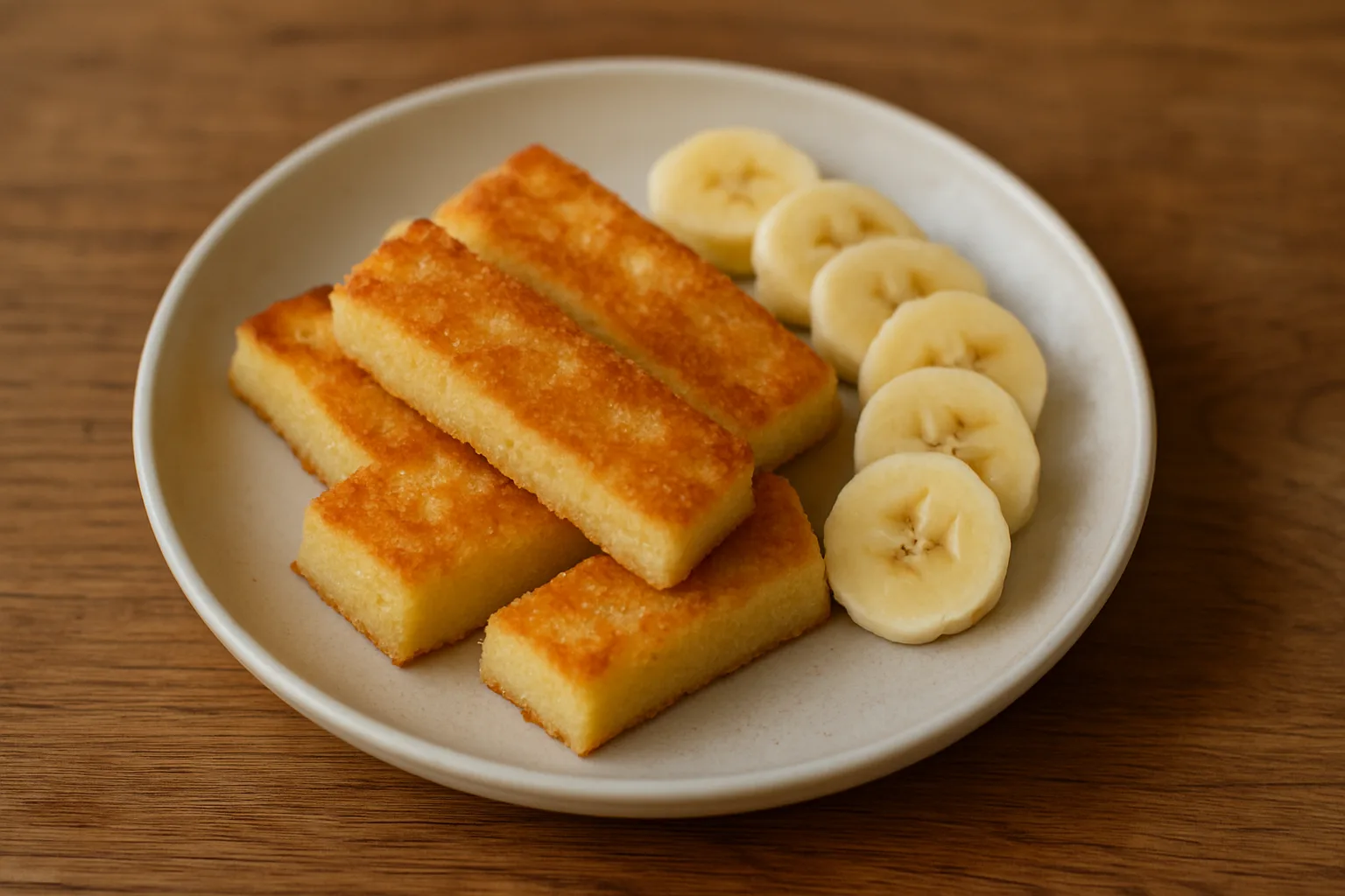Weiche zuckerfreie Grießschnitten mit Banane für Kleinkinder ab 12 Monaten