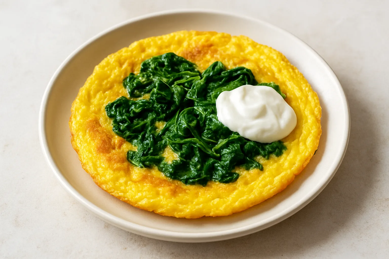 Proteinreiches Skyr-Omelett mit Spinat
