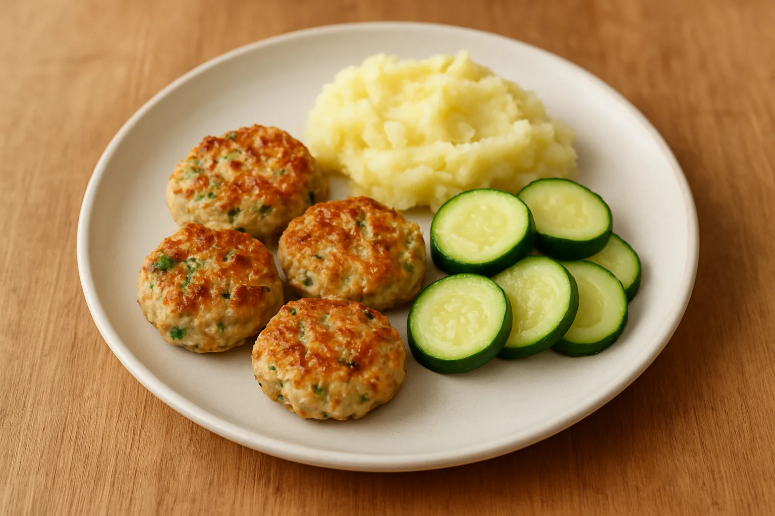 Puten-Gemüse-Frikadellen mit Kartoffelstampf für Kleinkinder