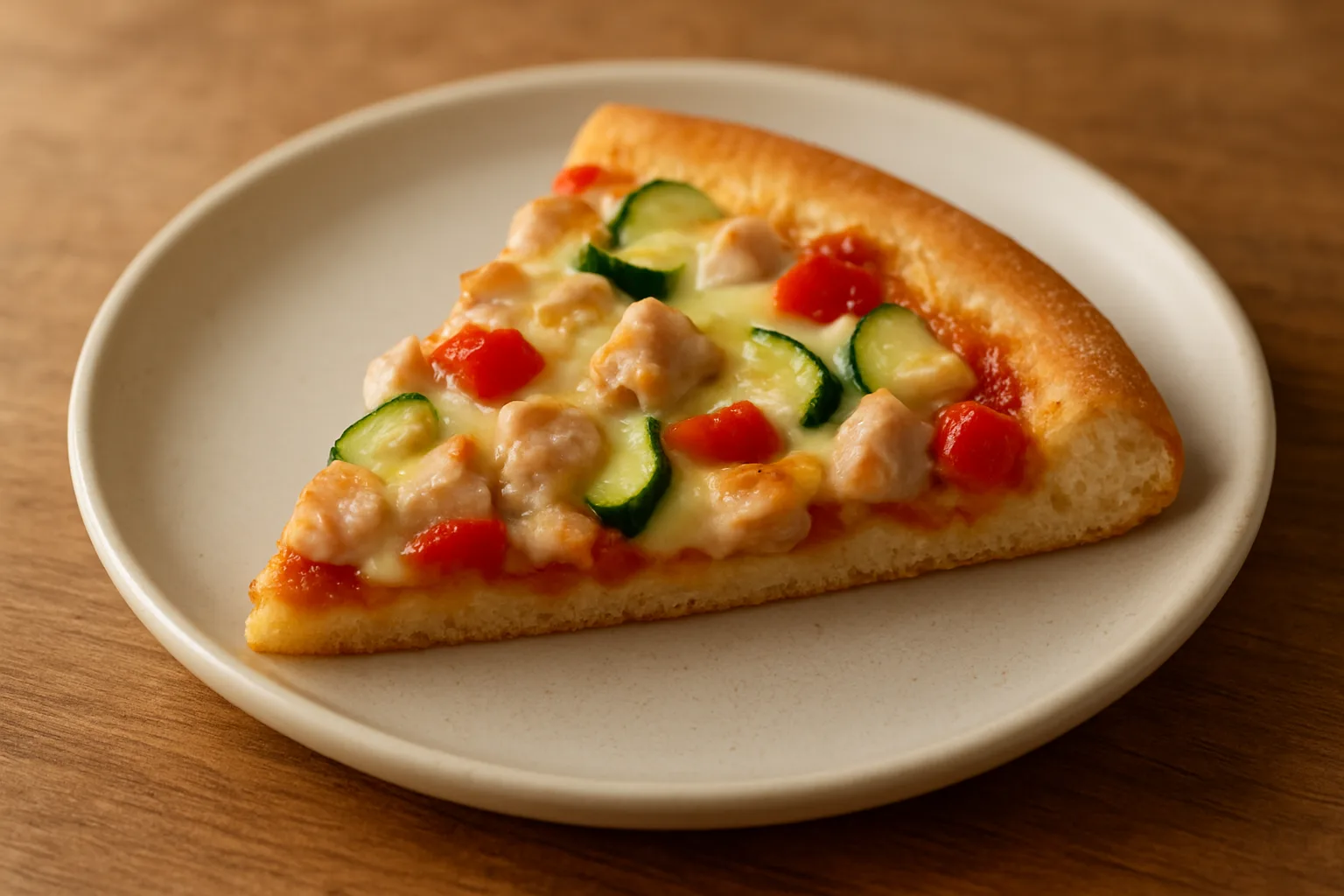 Puten-Gemüse-Pizza mit Paprika und Zucchini für Kleinkinder
