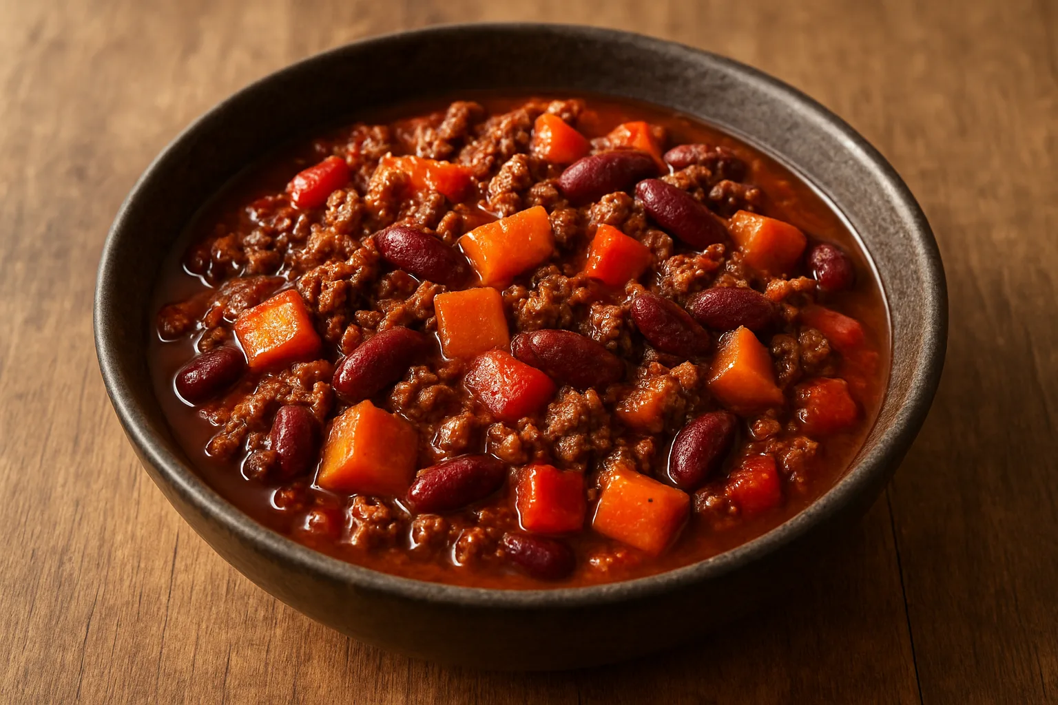 Rindfleisch-Chili mit Süßkartoffeln und Kidneybohnen aus dem Ninja PossibleCooker