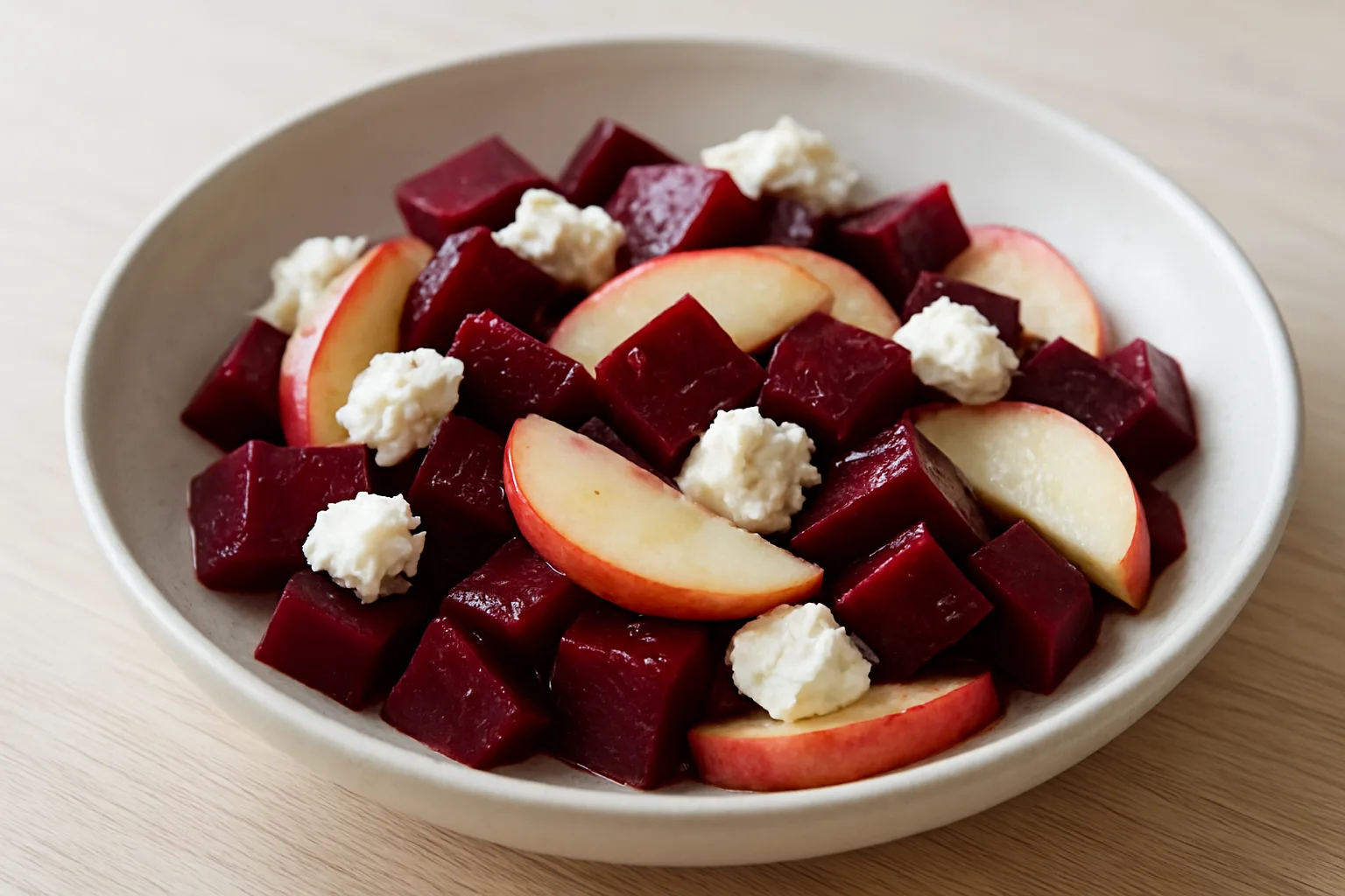 Rote-Bete-Apfel-Salat mit Ziegenkäse und Walnüssen