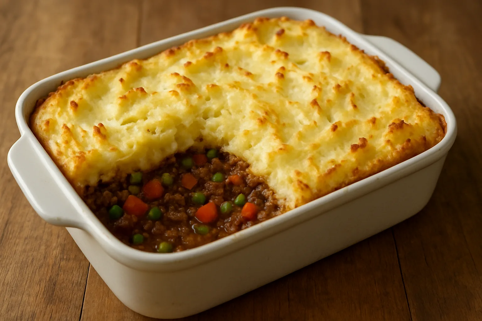 Shepherd’s Pie mit Rinderhack Gemüse und goldbrauner Kartoffelhaube