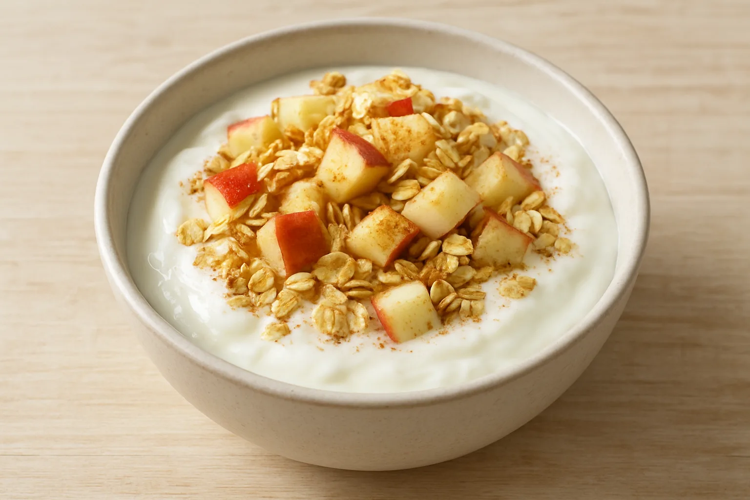 Skyr-Apfel-Creme mit Zimt und Haferflocken