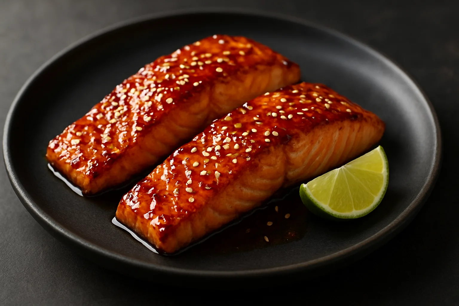 Glasierter Sweet-Chili-Lachs mit Sesam aus dem Airfryer