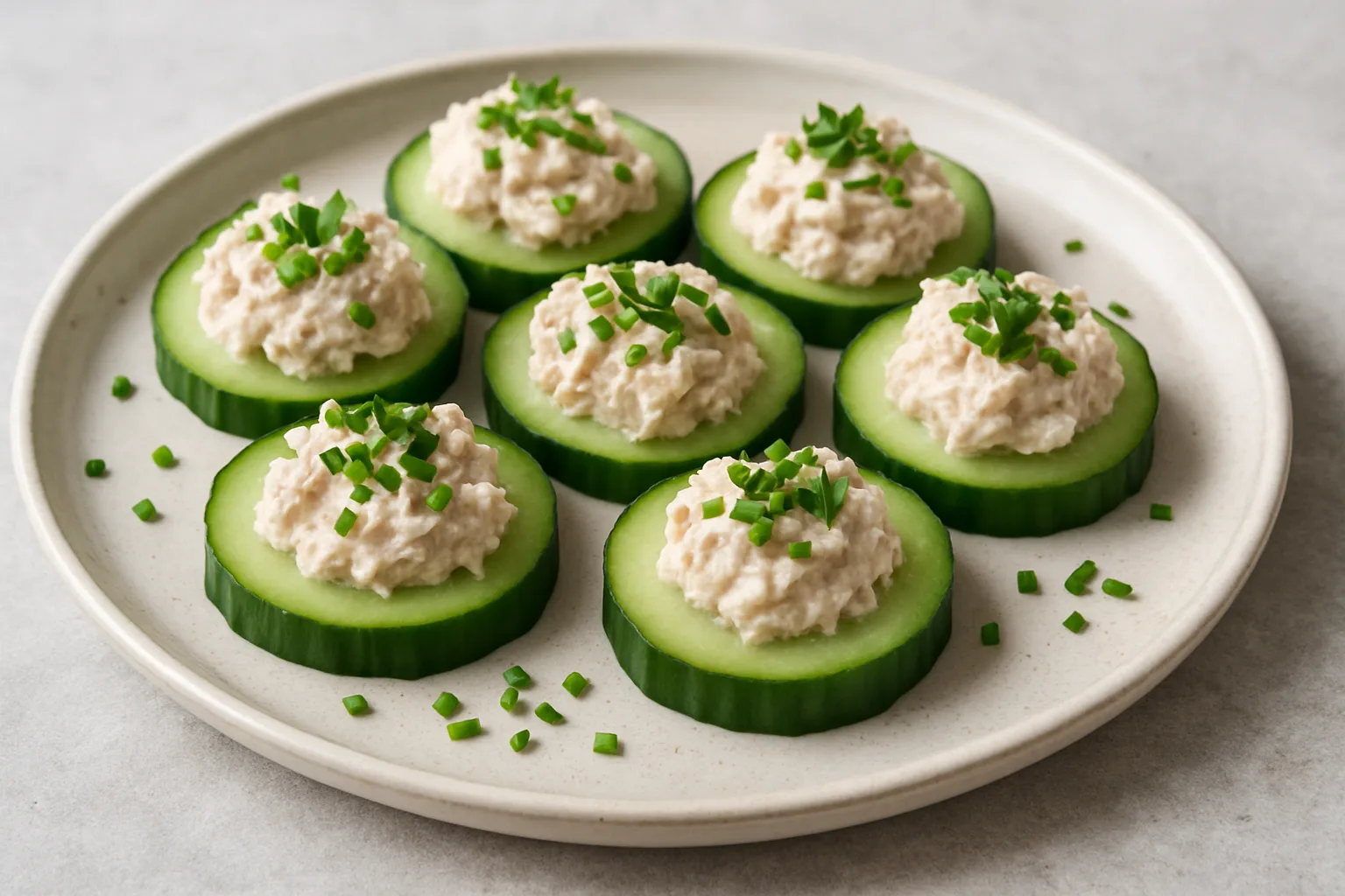 Gurken-Häppchen mit Thunfisch-Frischkäse-Creme