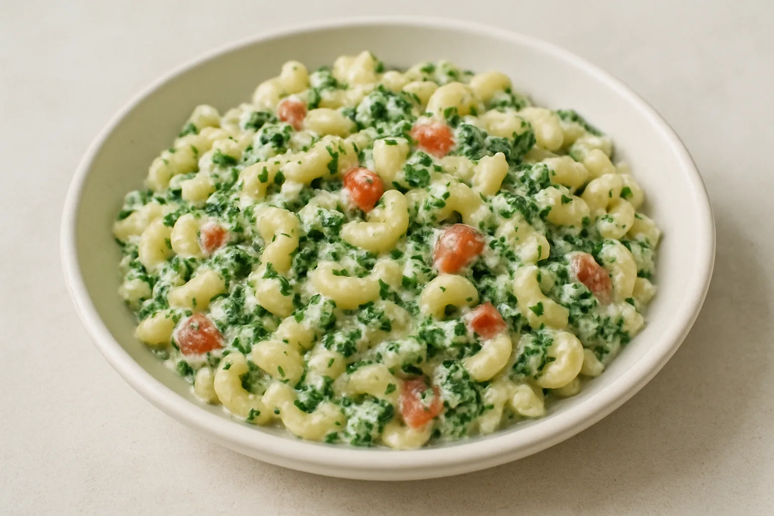 Cremige Spinat-Ricotta-Nudeln mit Tomaten für Kleinkinder