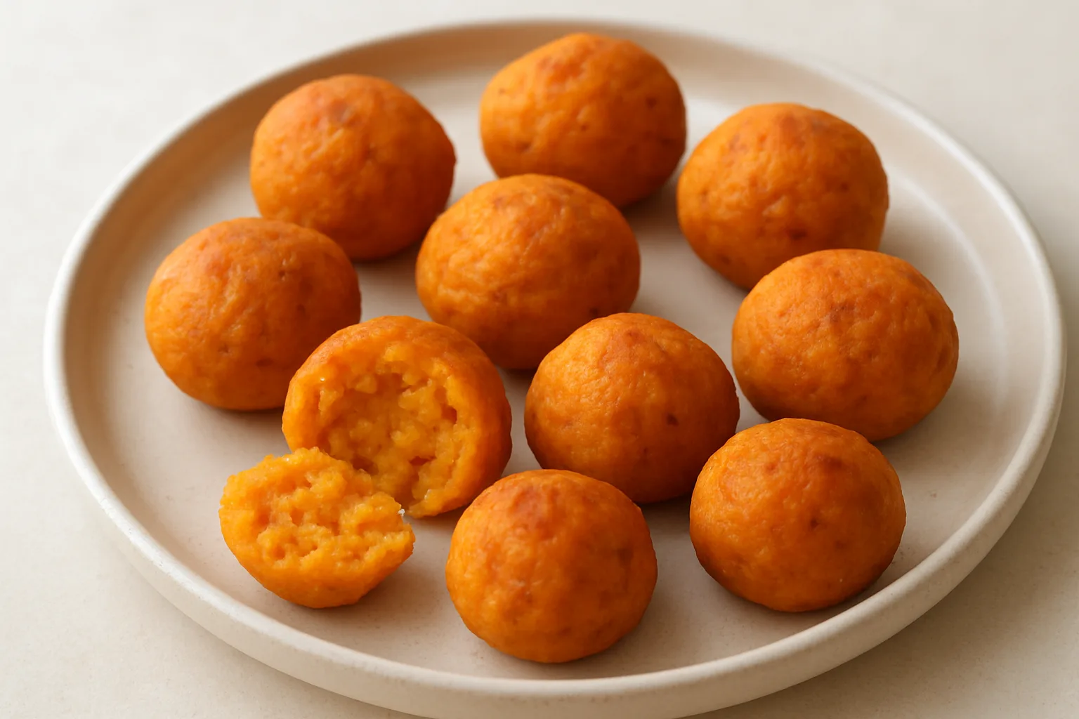 Weiche Süßkartoffel-Linsen-Bällchen für Babys