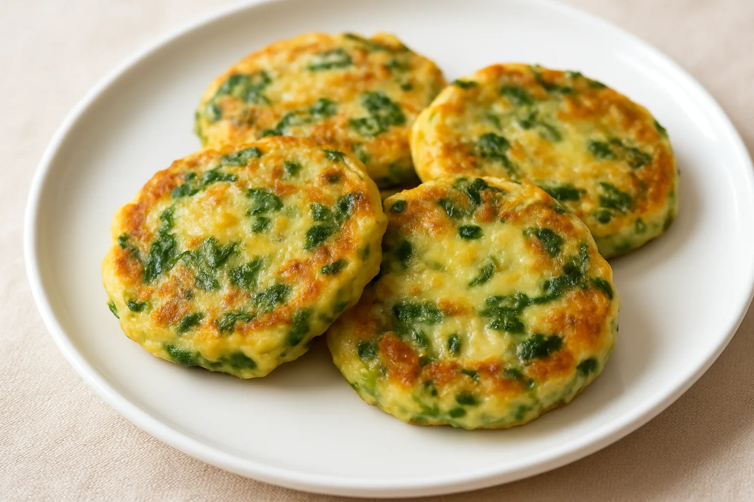 Weiche Spinat-Käse-Pfannkuchen für Kleinkinder
